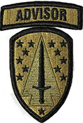 1st Security Forces Assistance Brigade OCP Scorpion Shoulder Patch With Advisor Tab
